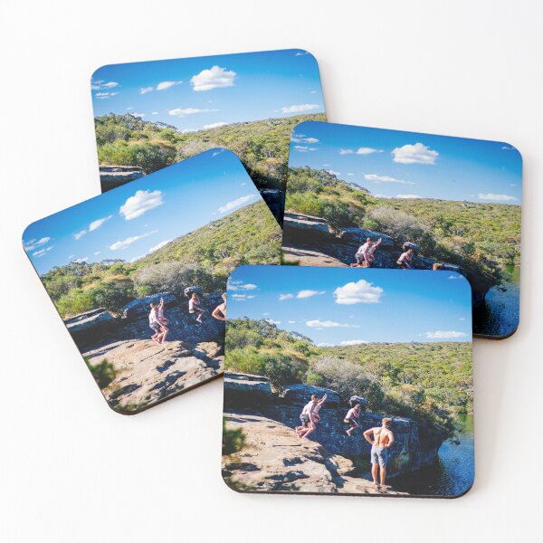 Item preview, Adventurous Cliff Jumping in Royal National Park designed and sold by World Wondering Travel Photography.