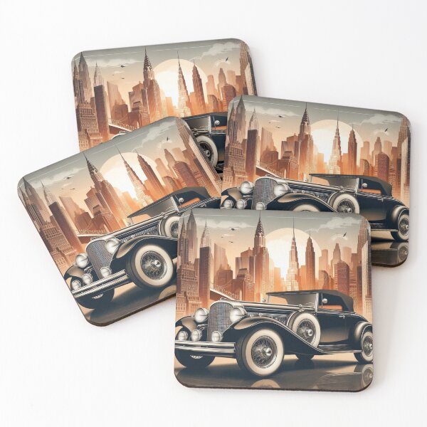 Item preview, Vintage Elegance: Classic Car in the City designed and sold by ZenOfAIarts.