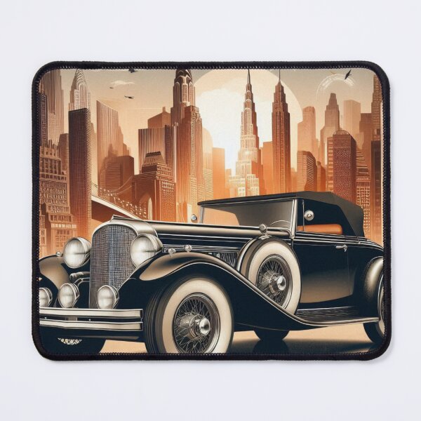 Item preview, Vintage Elegance: Classic Car in the City designed and sold by ZenOfAIarts.