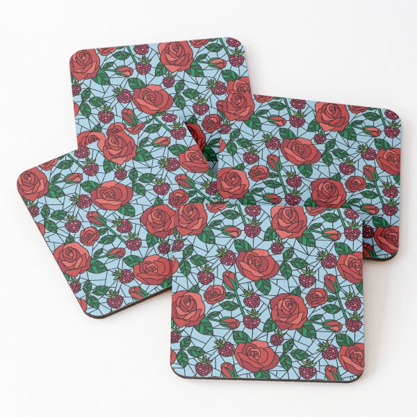 Item preview, Stained Glass Roses- Sky Blue designed and sold by jenjamesdesign.