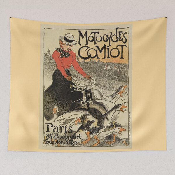 Item preview, 1899 vintage French motorcycle ad designed and sold by aapshop.