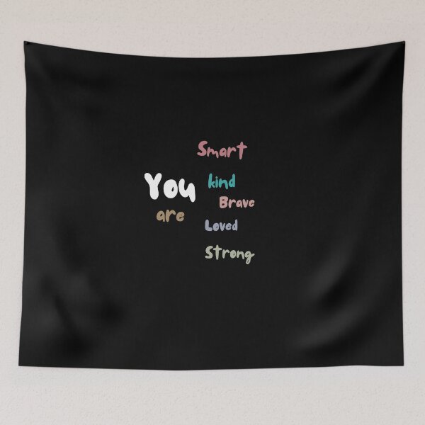 Item preview, You are Kind Loved Brave Enough funny quote school  designed and sold by Hamzakhotbi.