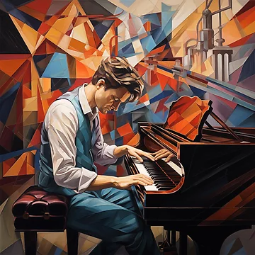 Artwork thumbnail, Abstract Piano Player by Rtymer