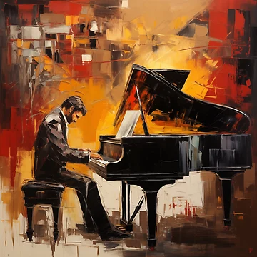 Artwork thumbnail, Abstract Piano Player by Rtymer