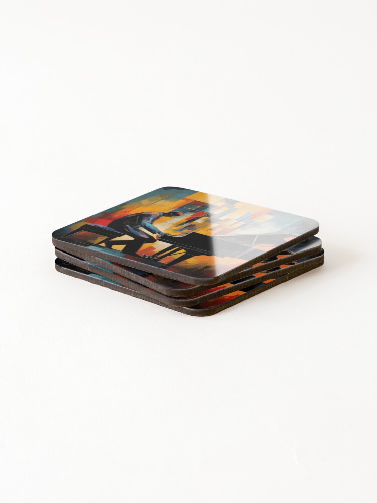 Thumbnail 4 of 5, Coasters (Set of 4), Abstract Piano Player designed and sold by Rtymer.