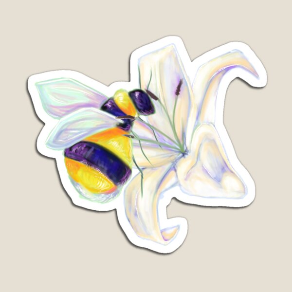 Aperçu de l'œuvre Peinture d'abeilles et de lys créée et vendue par ivory-.