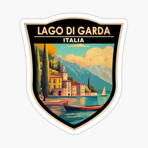 Artikel-Vorschau von Lago di Garda Italia Reisekunstabzeichen, designt und verkauft von KrisSidDesigns.