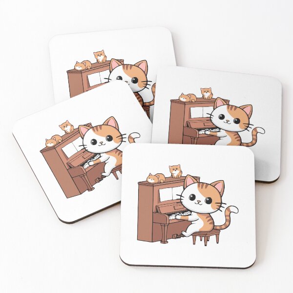 Item preview, Cute Piano Cat Cartoon designed and sold by PMCreative.