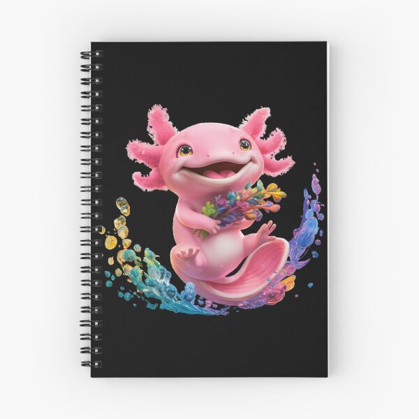 Item preview, Happy Baby Axolotl With Colorful Splash | Black designed and sold by PinkGoddessLove.