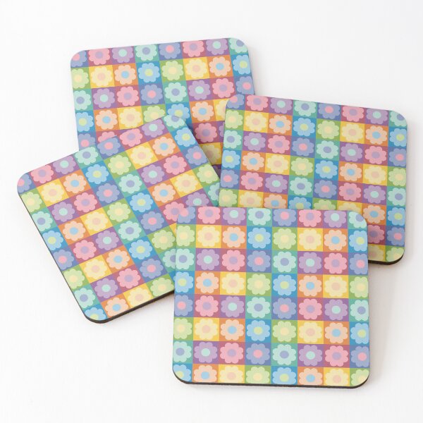 Item preview, Checkerboard Floral- Rainbow designed and sold by jenjamesdesign.