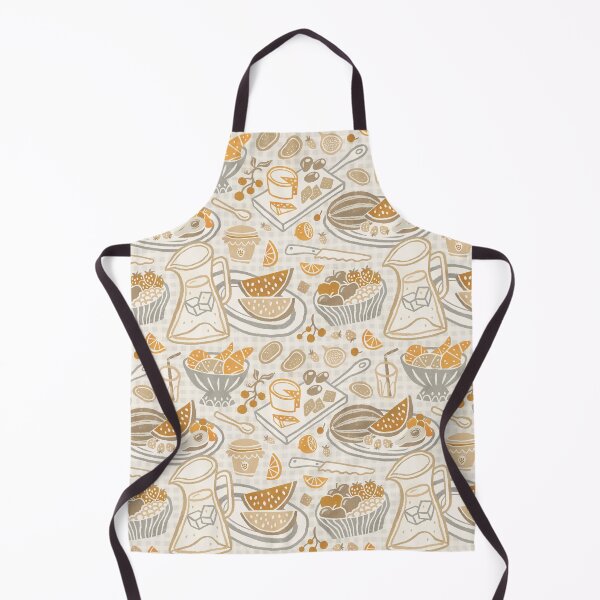 Item preview, Retro picnic pattern, ochre yellow and sepia designed and sold by Miss-Belle.