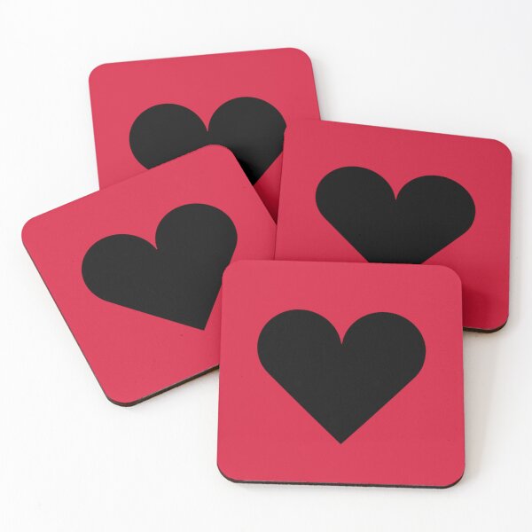 Item preview, Single BLACK LOVE HEART on a RED Background designed and sold by RachelMacht.