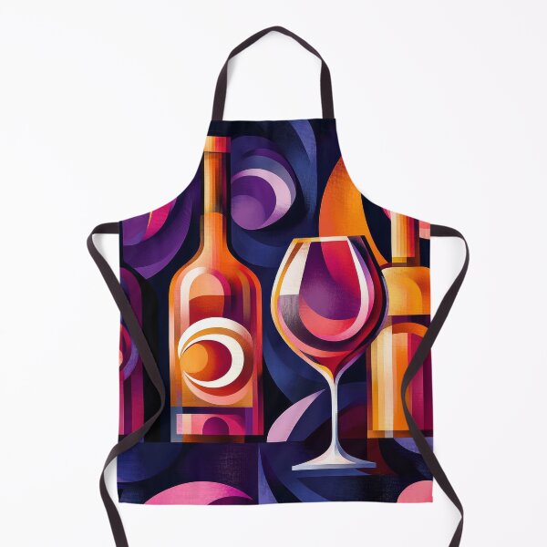 Item preview, Abstract art print of wine glasses and bottles designed and sold by MargaretWiktor.