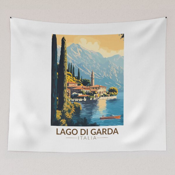 Item preview, Lago di Garda Italia Travel Art Vintage designed and sold by KrisSidDesigns.