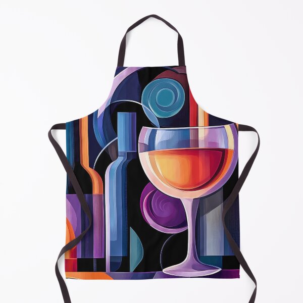 Item preview, Abstract art print of wine glasses and bottles designed and sold by MargaretWiktor.