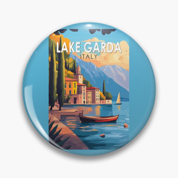Item preview, Lake Garda Italy Travel Art Vintage designed and sold by KrisSidDesigns.