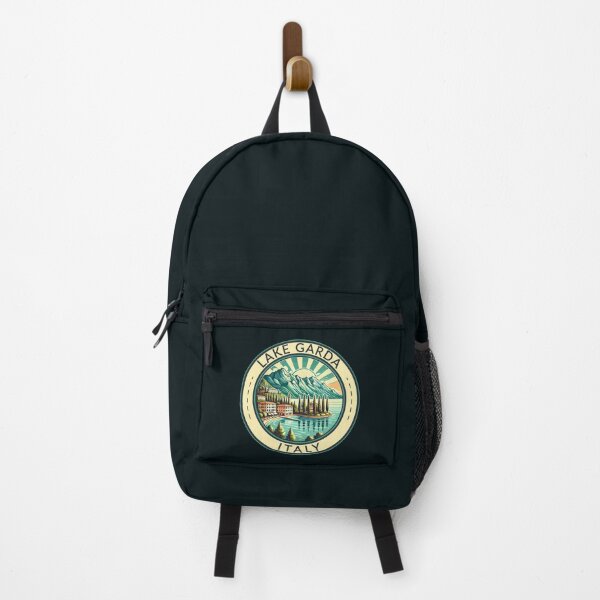 Item preview, Lake Garda Italy Illustration Travel Art Badge designed and sold by KrisSidDesigns.