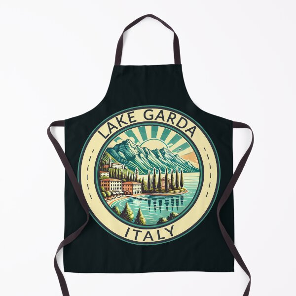 Item preview, Lake Garda Italy Illustration Travel Art Badge designed and sold by KrisSidDesigns.