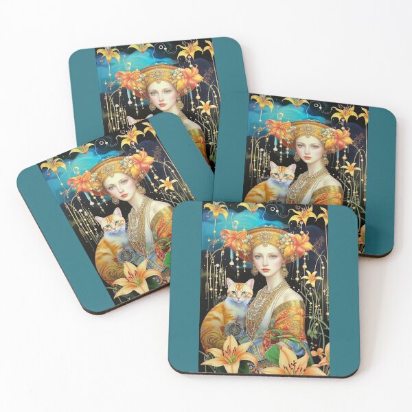 Item preview, Beautiful girl with a cat. designed and sold by Natalia-Vlad.
