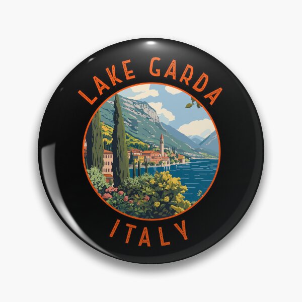 Item preview, Lake Garda Italy Retro Distressed Circle designed and sold by KrisSidDesigns.