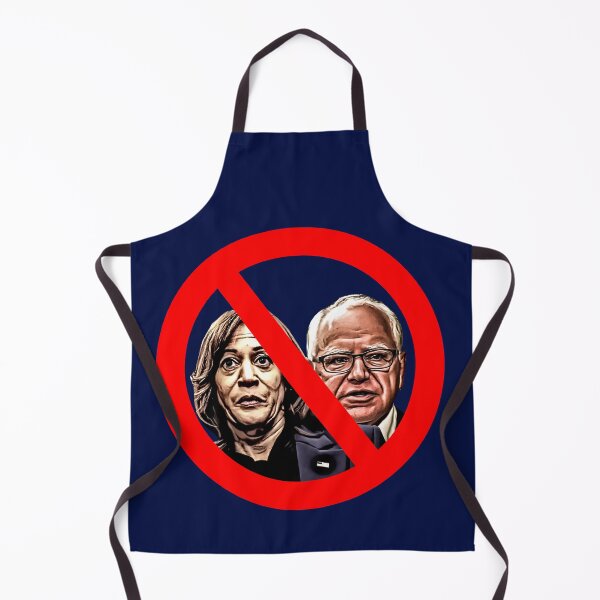 Item preview, Kamala Harris & Tim Walz behind No / Prohibited Symbol designed and sold by carolina1.