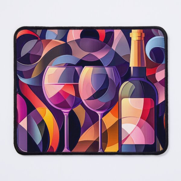Item preview, Abstract collage of wine glasses and bottles designed and sold by MargaretWiktor.