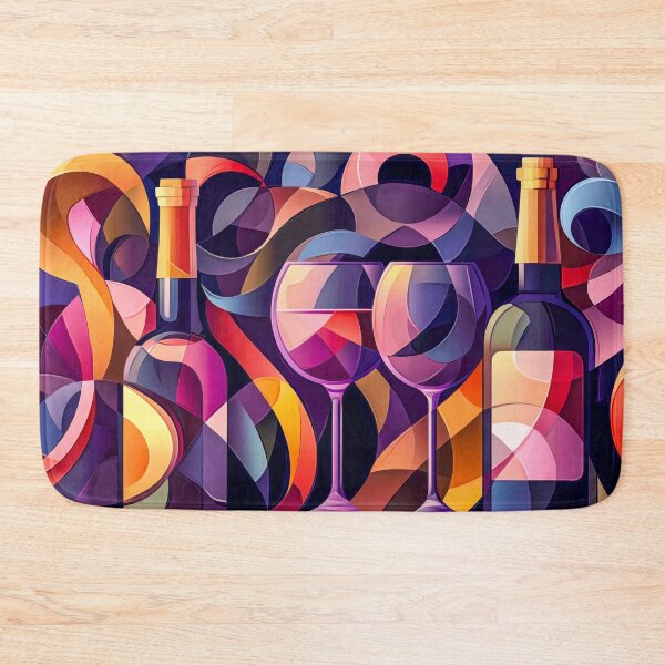 Item preview, Abstract collage of wine glasses and bottles designed and sold by MargaretWiktor.