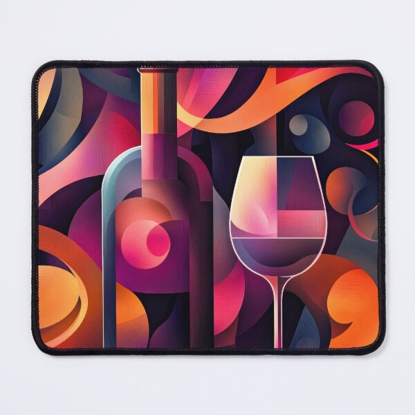 Item preview, Abstract collage of wine glasses and bottles designed and sold by MargaretWiktor.