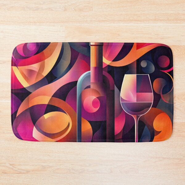 Item preview, Abstract collage of wine glasses and bottles designed and sold by MargaretWiktor.