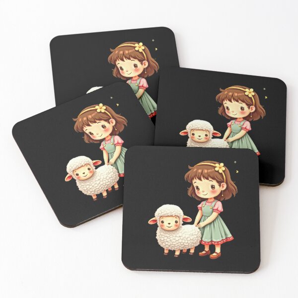 Item preview, Girl with Cute Lamb designed and sold by artwaves.