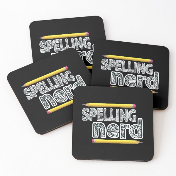 Item preview, Spelling Nerd. Funny Statement for Proud Proper Spelling Lovers. Yellow Pencils with Black Letters. (Black Background) designed and sold by ArtByLM.
