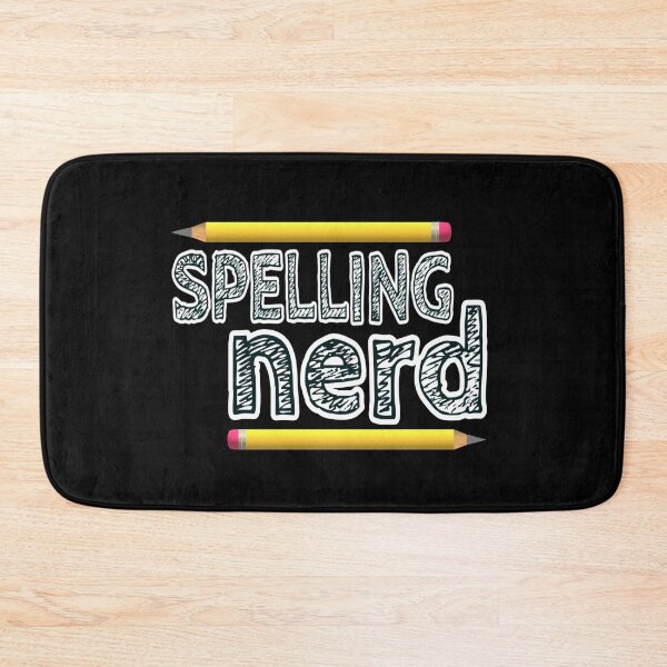 Item preview, Spelling Nerd. Funny Statement for Proud Proper Spelling Lovers. Yellow Pencils with Black Letters. (Black Background) designed and sold by ArtByLM.