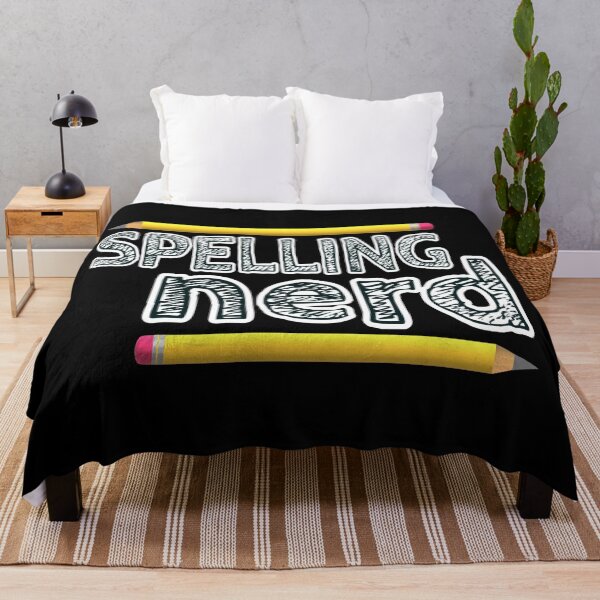 Item preview, Spelling Nerd. Funny Statement for Proud Proper Spelling Lovers. Yellow Pencils with Black Letters. (Black Background) designed and sold by ArtByLM.