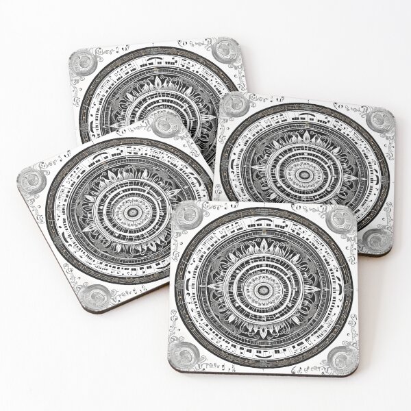 Item preview, Black and White Musical Mandala: Symphony of Flowers designed and sold by MandalasShops.