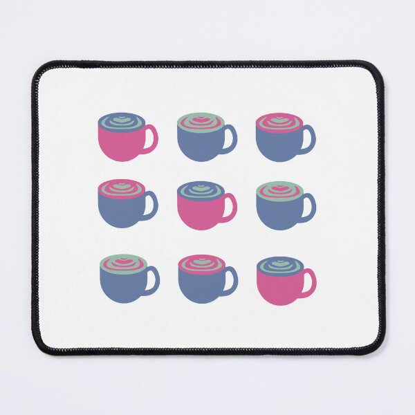 Item preview, Blue Green and Pink Latte art pattern (matcha coffee and hot cocoa) designed and sold by alisonm47.
