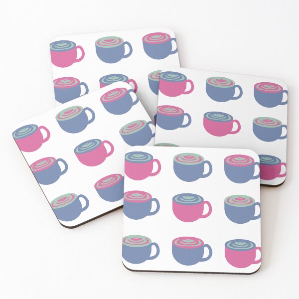 Item preview, Blue Green and Pink Latte art pattern (matcha coffee and hot cocoa) designed and sold by alisonm47.