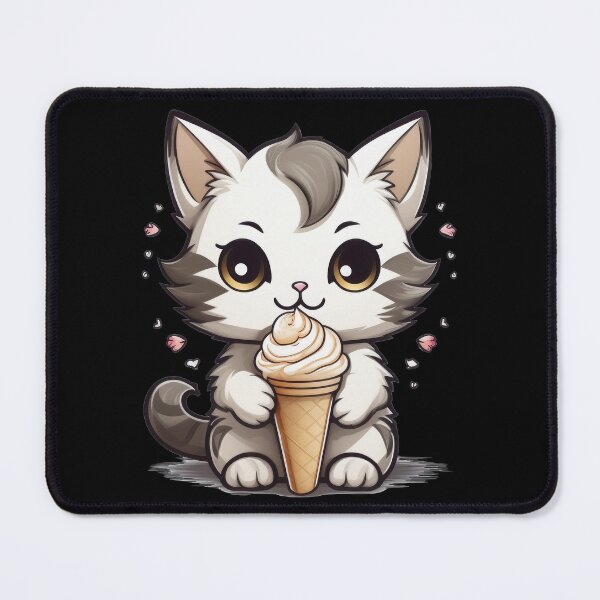 Item preview, Kawaii Cat Eating Icecream designed and sold by 100Sunsets.