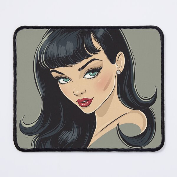 Item preview, bettie page pinup girl retro pinup red lips designed and sold by Alyn8.