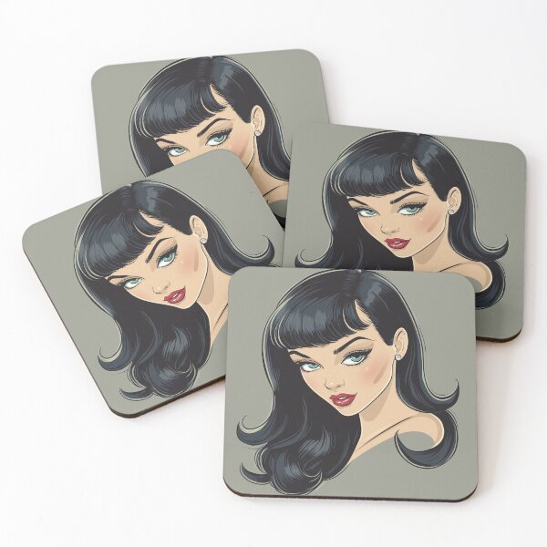 Item preview, bettie page pinup girl retro pinup red lips designed and sold by Alyn8.