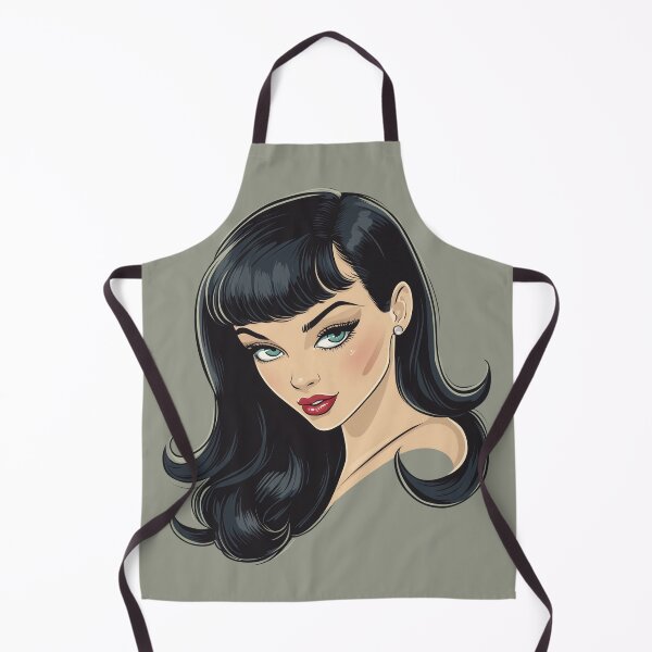 Item preview, bettie page pinup girl retro pinup red lips designed and sold by Alyn8.
