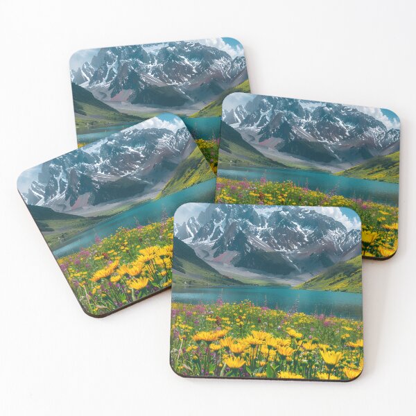 Item preview, Stunning alpine scenery with blooming flowers landscape designed and sold by Artessie.