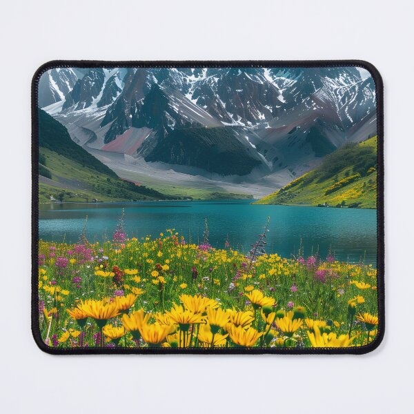 Item preview, Stunning alpine scenery with blooming flowers landscape designed and sold by Artessie.