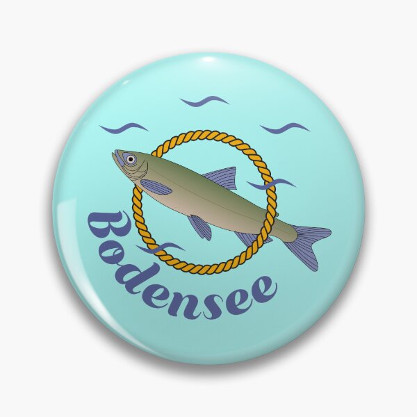 Item preview, Lake Constance lettering with fish swimming through a round yellow rope designed and sold by Elisabeth Kochenburger.