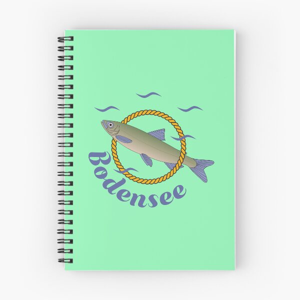 Item preview, Lake Constance lettering with fish swimming through a round yellow rope designed and sold by Elisabeth Kochenburger.