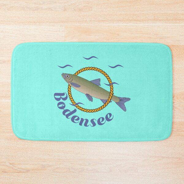Item preview, Lake Constance lettering with fish swimming through a round yellow rope designed and sold by Elisabeth Kochenburger.