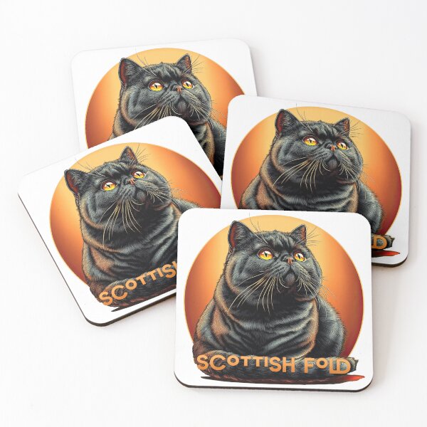 Item preview, Diseño de camisetas con impresiones de póster: razas de gatos: Scottish Fold designed and sold by ForeverPrintsOK.