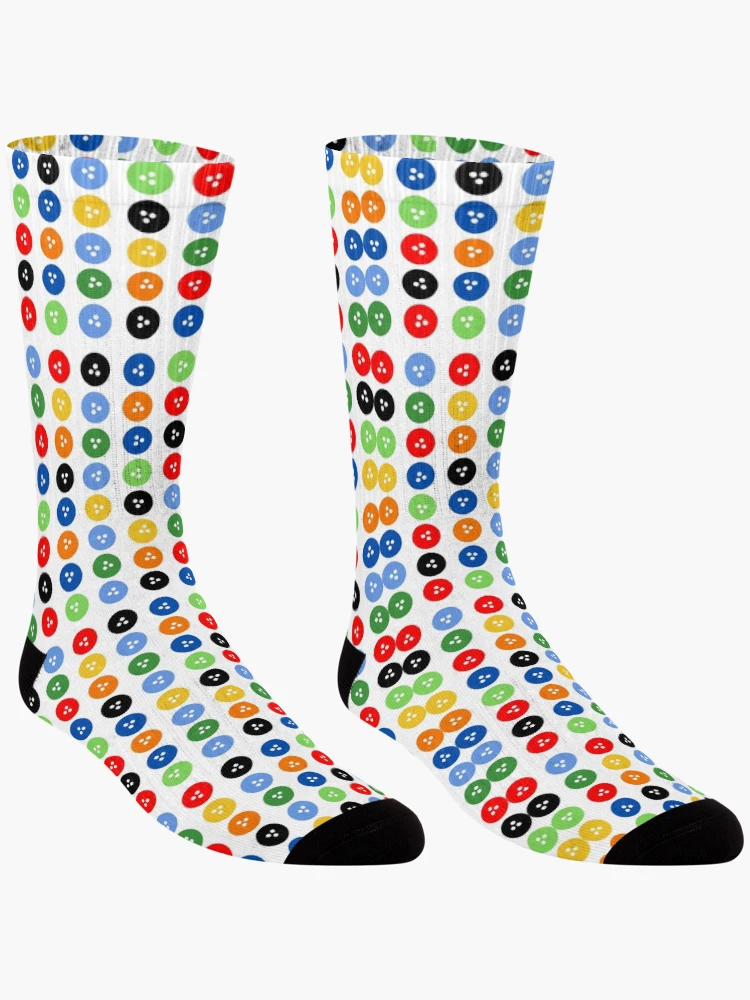 Thumbnail 3 of 5, Socks, Colorful Button Pattern designed and sold by DearPrint.