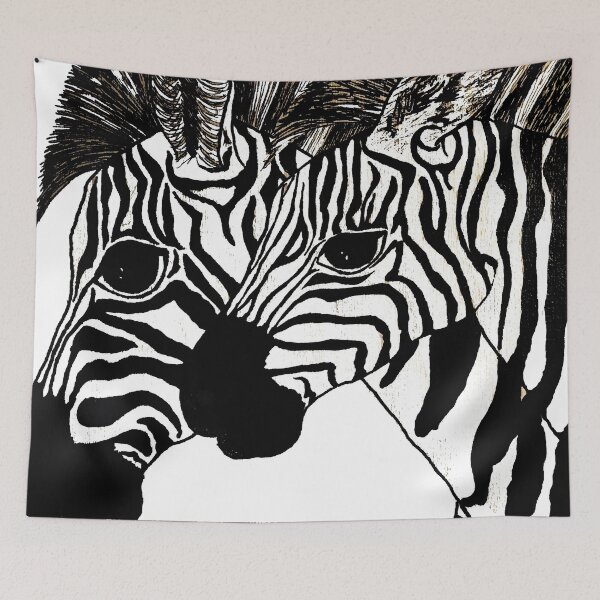 Item preview, Zebras - Pen and Ink on paper designed and sold by Jamie  Taylor.