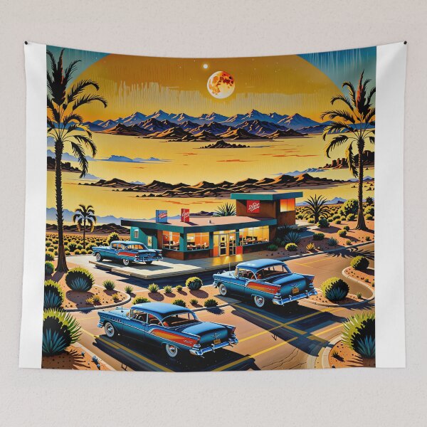 Item preview, Desert Diner Secrets Revealed Under the Moonlight designed and sold by PanoramaPrints.