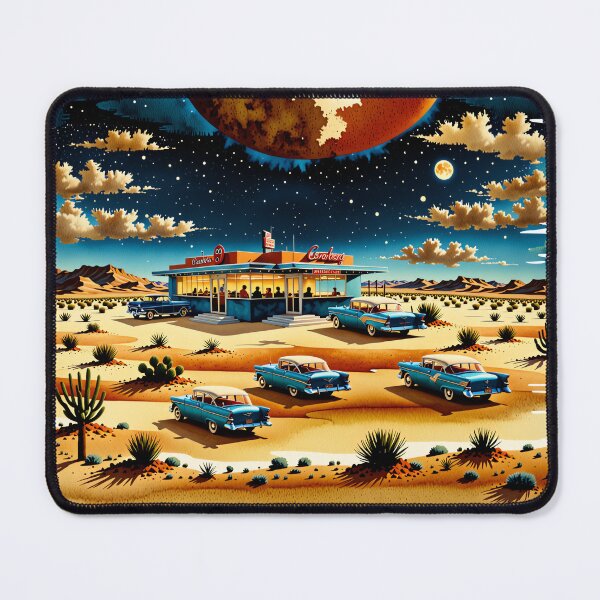 Item preview, Neon Retro Diner: A Taste of Nostalgia in the Desert designed and sold by PanoramaPrints.